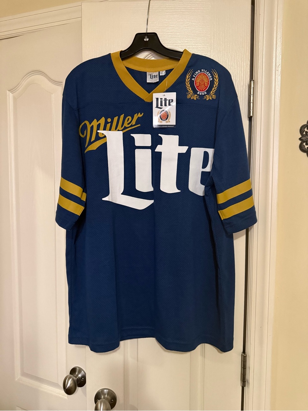 Unisex “It’s Miller Time” Navy & Mustard Logo Jersey Size Large